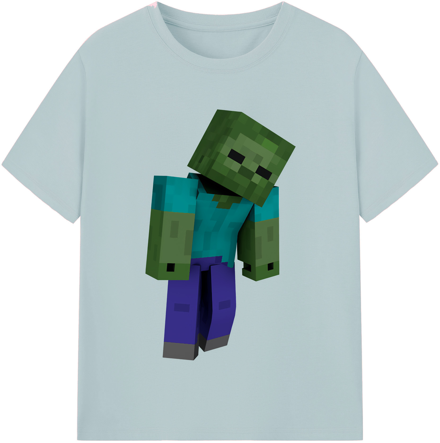 （画像用） マインクラフト ブロックの世界 Minecraft MC Block world 綿100％半袖Tシャツ（フロントプリント）